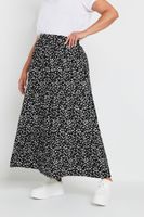yours falda midaxi negra de florecitas mujer curvy y tallas grandes yours