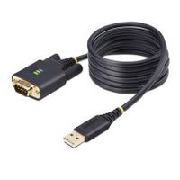 startechcom cable adaptador usb a serie db9 rs232 ftdi de 2m - retencian com - tornillos db9 intercambiables - usb-a a db9 rs232 - proteccian esd - windowsmacoslinux