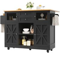 isla de cocina movil con encimera abatible 140 x 40 x 935 cm negra