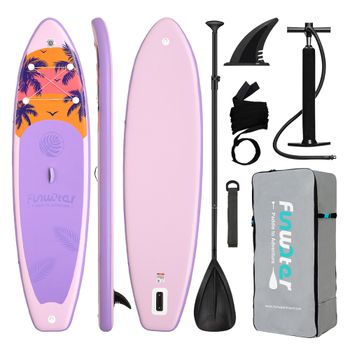 Tabla de Paddle Surf Inflable FunWater, Tabla SUP Antideslizante de 320-385CM con Accesorios, Tabla de Paddle Inflable para Adultos, Surf, Yoga, Pesca, Turismo, Lago, Río y Océano