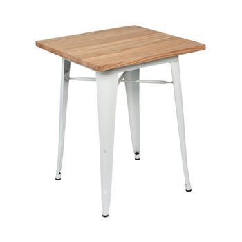 Mesa De Comedor Industrial Cuadrada De Madera Y Acero 60x60x76cm Thinia Home