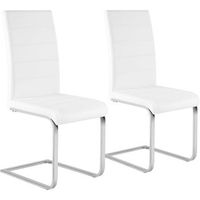 set 2 sillas de comedor modelo voladizo en piel sintetica suaves y comodas - blanco - woltu