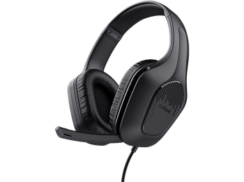 Auriculares gaming - Trust GXT 415 Zirox, Con Cable, Circumaurales, Booster Black