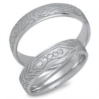 alianzas oro blanco 18 quilates 5 diamantes