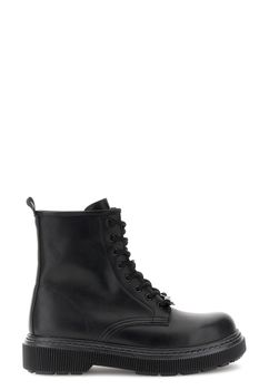 botines con cordones de ocho ojales efecto piel black 36