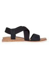 de skechers sandalias planas skechers 114705 negras con tiras cruzadas negro