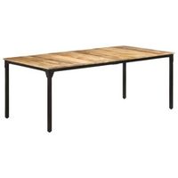 mesa de comedor madera de mango rugosa 200x100x76 cm vidaxl