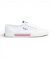 pepe jeans para mujer pls31287 zapatillas brady basic blanco azulado 36 tela plano cordones casual sostenible