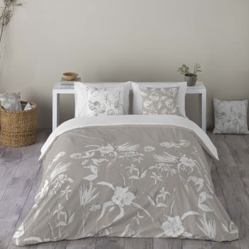 Sandal - Funda Nórdica Estampada Cama 180 - Algodón Extrasuave - Incluye  1 O 2 Fundas De Almohada - Zuri Dark Stone
