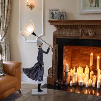 85cm windswept girl lamp - iro