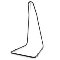 costway soporte para silla de hamaca ajustable soporte para silla columpio con marco de metal resistente gancho de seguridad y cadena negro