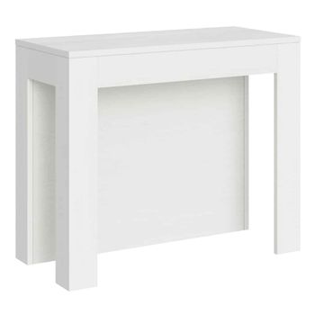 Consola extensible 90x42/290cm efecto madera fresno blanco