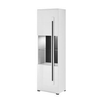 Vitrina 1 puerta con led tableros de aglomerado laminados blanco