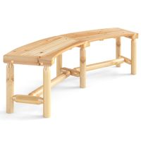 costway banco curvo para exterior para 2-3 personas capacidad de carga de 360 kg sin respaldo para jardin 170 x 58 x 45 cm natural