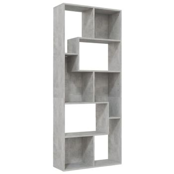 Estantería madera gris hormigón 67x24x161 cm