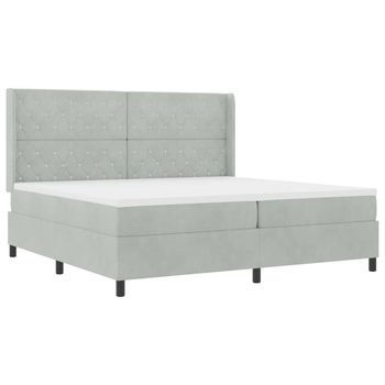 Cama Tipo Box Spring Con Led Gris Claro 200 X 200 Cm Terciopelo Vidaxl