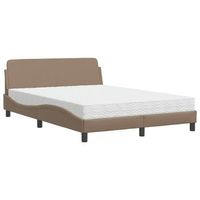 cama con colchon dover cuero sintetico capuchino 140x190 cm vidaxl