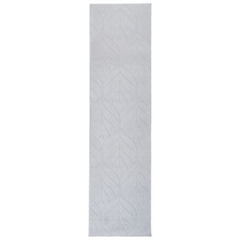 Alfombra De Pelo Sintético De Conejo Peluda Con Motivo De Hojas 80 X 300 Cm Gris Claro Mitchell
