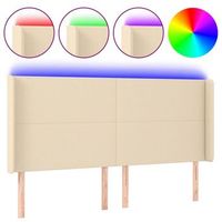 cabecero con led de tela color crema 203x16x118128 cm