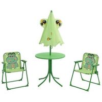 set mesa y sillas de jardin infantil 3 uds  muebles de jardin con sombrilla verde
