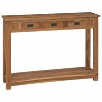 mesa consola natural 110 x 30 x 80 cm madera de teca maciza vidaxl