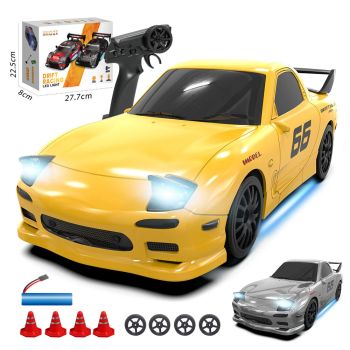 ENOZE 8608 8609 RTR 1/24 2.4G 4WD RX7 Drift Coche RC de alta velocidad con control remoto Mini carrera LED Luz Vehículo
