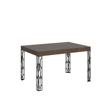 Mesa extensible 90x120/224 cm efecto madera nogal, hierro