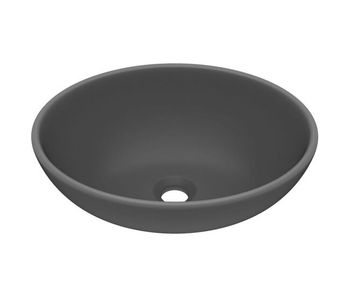 Lavabo - lavamanos de lujo ovalado cerámica gris oscuro mate 40x33 cm