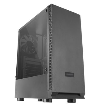 Mars Gaming MCN2, Caja PC Gaming ATX, Ventana Lateral Completa, Soporte Refrigeración Líquida Hasta 240mm, Ventilador Trasero 12cm, Negro