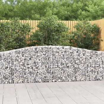 Cestas De Gaviones 2 Piezas | Gavión Para Piedras | Gavión Decorativo Forma De Arco Hierro 400x30x80/100 Cm Cfw726692