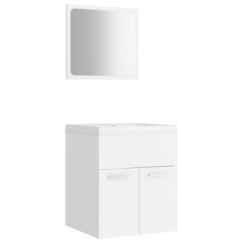 Conjunto De Muebles De Baño Madera De Ingeniería Blanco Vidaxl