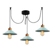 lampara de techo manavgat-n-556 turquesa metal madera 114x24x100 cm