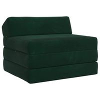 sofa cama plegable verde oscuro 200 x 70 x 10 cm terciopelo vidaxl
