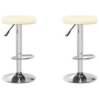 pack 2 uds taburetes de cocina  taburete de bar  taburete alto cuero sintetico color crema