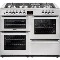 belling cookcentre 110df dual fuel range cooker - stainless steel stainless steel