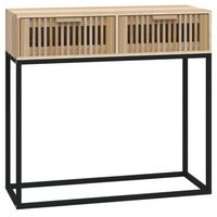 mesa consola  mesa de entrada  mesa auxiliar hierro y madera contrachapada 80x30x75 cm