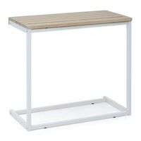 mesita de ordenador sofa eco 36x70x63cm blanca en madera maciza de pino acabado natural estilo nordico industrial box furniture