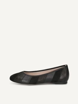 CAPRICE Ballerina, black, made of Leather with Block heel, Size 41