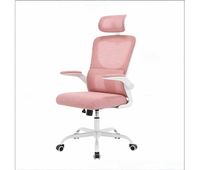 silla de oficina 675x62x1235 cm - respaldo alto ergonomica con ruedas y diseno transpirable - rosa