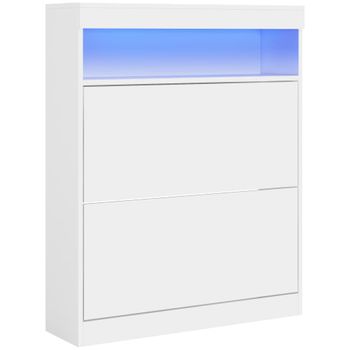 Mueble zapatero 80x24x99.5 cm blanco brillante