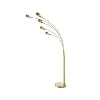 lampara de pie de arco de 5 brazos de metal dorado alt 210 cm