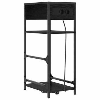 Mesita De Noche 40x27x76 Cm Acero - Negro