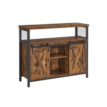Armario de Cocina con Estilo Industrial, Marrone Vintage e Nero