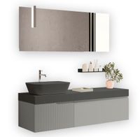 mueble de bano 7 piezas en mdf gris mate