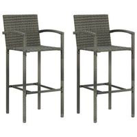taburetes de cocina 2 unidades ratan sintetico gris vidaxl
