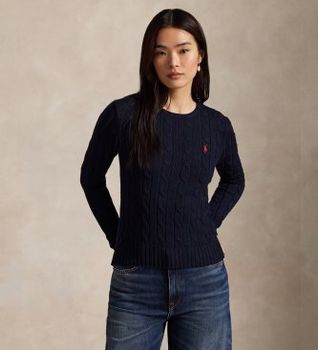 Polo Ralph Lauren para mujer. 211971869008 Jersey de algodón en punto de ochos marino (L), Casual