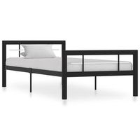 estructura de cama sin colchon metal blanco y negro 90x200 cm vidaxl