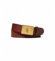 polo ralph lauren para hombre 405691693002 cinturon de piel con hebilla de placa con caballo marron 36 casual