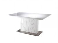 mesa de comedor extensible blanco alto brillo 160-2209076h
