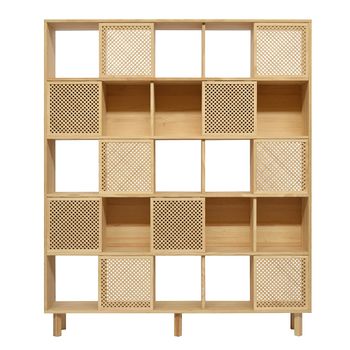 Estantería de madera maciza natural 10 puertas 160 cm Sin barnizar